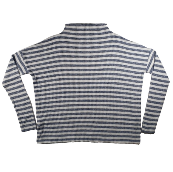 Lucky Brand Cloud Jersey Rib Stripe Mock Neck Shirt Size Small - Picture 2 of 12